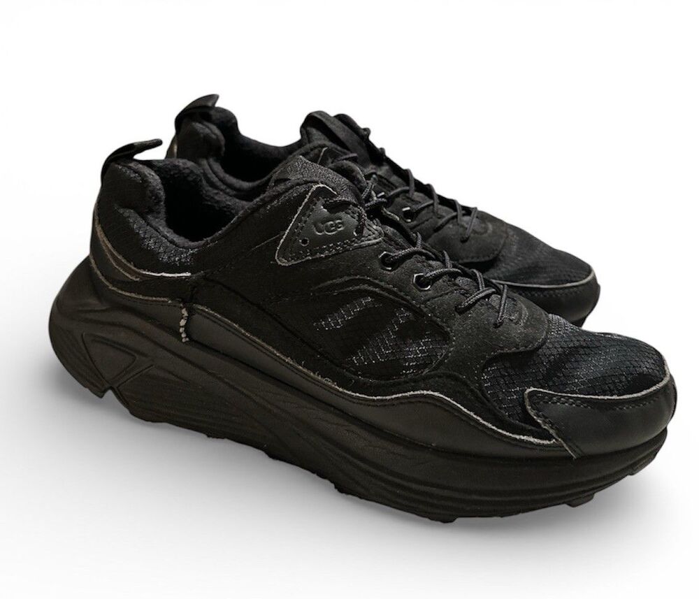 UGG Miwo Sport Trainer Low Black Mens 8 Sneakers Athletic 1108038 Vibram Soles